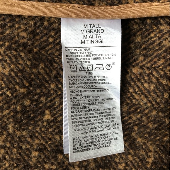 Old Navy Tweed Wool Blend Blazer Jacket in Brown Size M Tall - Picture 9 of 11